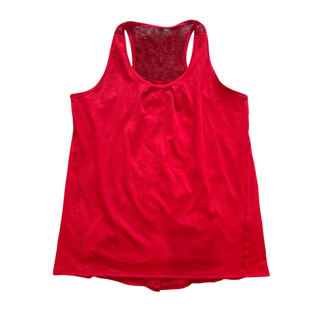 Lucky in Love Racerback Style Scoop Neck Athletic Tank Top Red Size M 8-10